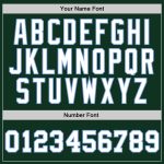 Authentic Throwback Basketball Jersey in Hunter Green, White & Light Blue - Custom Design Custom Hunter Green White-Light - Image 3