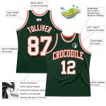 Hunter Green White-Orange Authentic Basketball Jersey Custom Throwback Design Custom Hunter Green White-Orange Authentic - Image 2