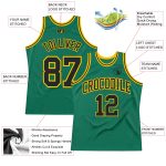 Kelly Green Black and Gold Authentic Throwback Basketball Jersey - Custom Design Custom Kelly Green Black-Gold Authentic - Image 2