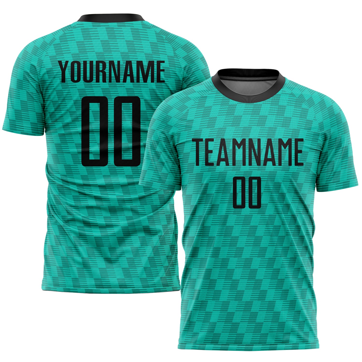 Custom Black Sublimation Soccer Jersey in Kelly Green - Personalized Uniform Custom Kelly Green Black Sublimation Soccer