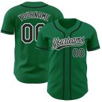 Custom Kelly Green Baseball Jersey - Authentic Black-White Design for Men Custom Kelly Green Black-White Authentic Baseball