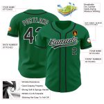 Custom Kelly Green Baseball Jersey - Authentic Black-White Design for Men Custom Kelly Green Black-White Authentic Baseball - Image 3