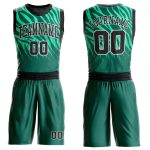 Custom Basketball Jersey Sublimation Suit - Kelly Green, Black & White Round Neck Custom Kelly Green Black-White Round Neck