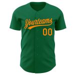 Custom Authentic Baseball Jersey in Kelly Green and Blaze Orange Custom Kelly Green Blaze Orange Authentic Baseball Jersey - Image 2