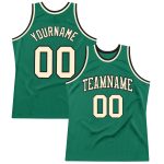 Custom Kelly Green Basketball Jersey - Authentic Throwback Cream-Black Design Custom Kelly Green Cream-Black Authentic Throwback