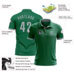 Custom Kelly Green Performance Polo Shirt for Golf, Gray Accents, Breathable Fabric Custom Kelly Green Gray Performance Golf - Image 3