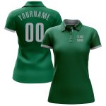 Custom Kelly Green Performance Polo Shirt for Golf, Gray Accents, Breathable Fabric Custom Kelly Green Gray Performance Golf - Image 2