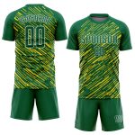Custom Kelly Green Soccer Uniform Jersey with Gold Sublimation, Style 8947 Custom Kelly Green Kelly Green-Gold Sublimation - Image 2