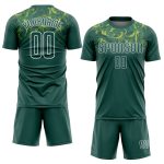 Custom Kelly Green Gold Sublimation Soccer Jersey Uniform for Teams and Players Custom Kelly Green Kelly Green-Gold Sublimation - Image 2
