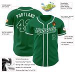 Custom Kelly Green Authentic Baseball Jersey - Green & White Design Custom Kelly Green Kelly Green-White Authentic Baseball - Image 3