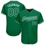 Custom Kelly Green Baseball Jersey - White Accent, Authentic Style 9464 Custom Kelly Green Kelly Green-White Authentic Baseball