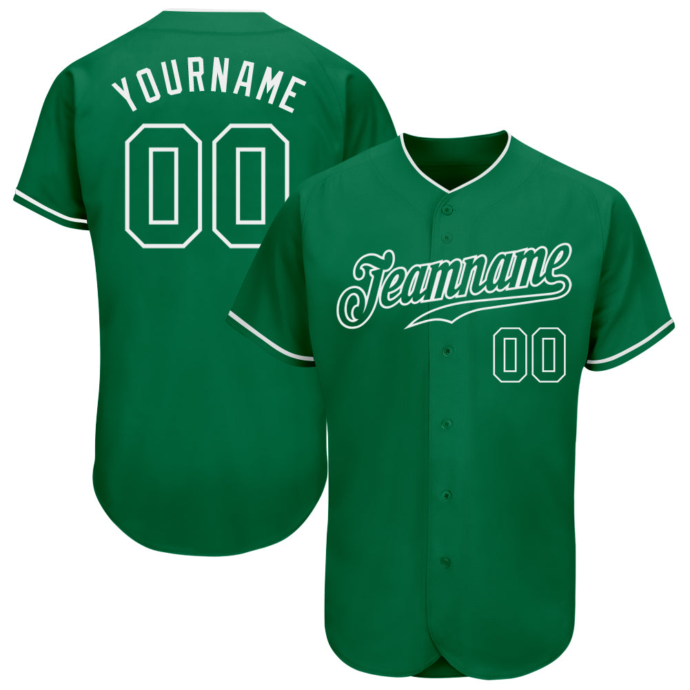 Custom Kelly Green Kelly Green-White Authentic Baseball Jersey Style 9464 Custom Kelly Green Baseball Jersey - White Accent, Authentic Style 9464 Custom Kelly Green Kelly Green-White Authentic Baseball - Image 1