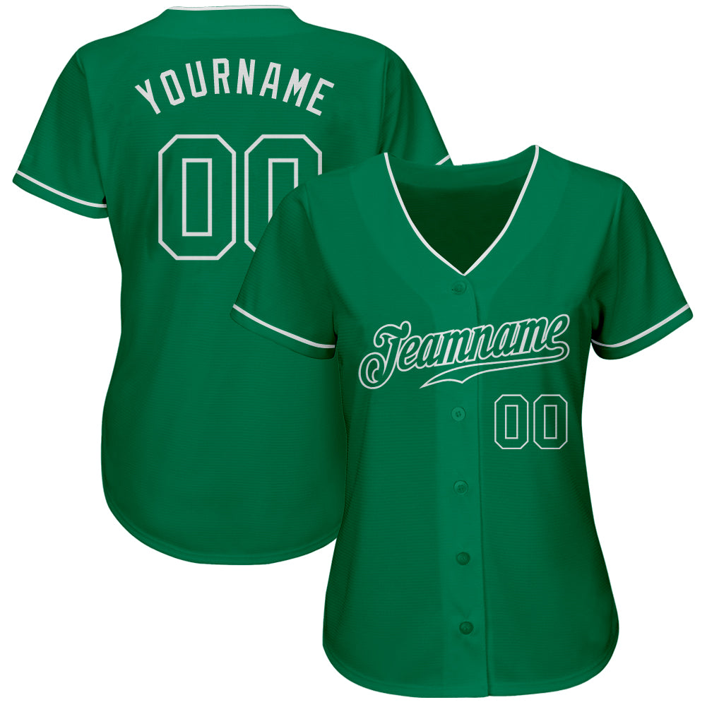 Custom Kelly Green Kelly Green-White Authentic Baseball Jersey Style 9464 Custom Kelly Green Baseball Jersey - White Accent, Authentic Style 9464 Custom Kelly Green Kelly Green-White Authentic Baseball - Image 2