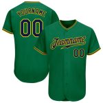 Kelly Green Navy Gold Custom Baseball Jersey Authentic Style 5274 Custom Kelly Green Navy-Gold Authentic Baseball Jersey