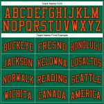 Custom Kelly Green Basketball Jersey Authentic Throwback Orange-Black Design Custom Kelly Green Orange-Black Authentic Throwback - Image 3