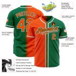 Custom Kelly Green Orange White Baseball Jersey | Authentic Fade Fashion Jersey Custom Kelly Green Orange-White Authentic - Image 2