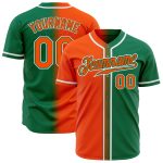Custom Kelly Green Orange White Baseball Jersey | Authentic Fade Fashion Jersey Custom Kelly Green Orange-White Authentic