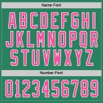 Custom Hockey Jersey in Kelly Green with Pink-White Trim Custom Kelly Green Pink-White Hockey Jersey - Image 4