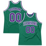 Authentic Throwback Basketball Jersey - Custom Kelly Green with Purple and White Custom Kelly Green Purple-White Authentic