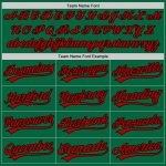 Custom Authentic Baseball Jersey in Kelly Green, Red, and Black Custom Kelly Green Red-Black Authentic Baseball Jersey - Image 4