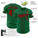 Custom Authentic Baseball Jersey in Kelly Green, Red, and Black Custom Kelly Green Red-Black Authentic Baseball Jersey - Image 3