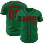 Custom Authentic Baseball Jersey in Kelly Green, Red, and Black Custom Kelly Green Red-Black Authentic Baseball Jersey