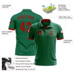 Custom Kelly Green Red Performance Golf Polo Shirt for Men - Breathable Athletic Wear Custom Kelly Green Red Performance - Image 3