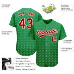 Authentic 3D Pattern Baseball Jersey in Kelly Green, Red & White - Custom Design Custom Kelly Green Red-White 3D Pattern - Image 3