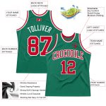 Custom Green Red White Basketball Jersey - Authentic Throwback Design Custom Kelly Green Red-White Authentic Throwback Basketball - Image 2