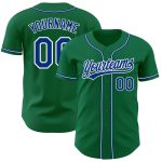 Custom Green Baseball Jersey - Authentic Royal-White Design for Teams Custom Kelly Green Royal-White Authentic Baseball Jersey