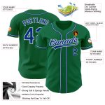 Custom Green Baseball Jersey - Authentic Royal-White Design for Teams Custom Kelly Green Royal-White Authentic Baseball Jersey - Image 3