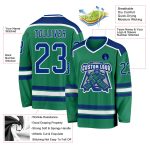 Custom Green White Hockey Jersey - Personalized Kelly Green Sports Jersey Custom Kelly Green Royal-White Hockey Jersey - Image 3