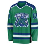Custom Green White Hockey Jersey - Personalized Kelly Green Sports Jersey Custom Kelly Green Royal-White Hockey Jersey - Image 2