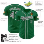 Custom Steel Gray White Kelly Green Authentic Baseball Jersey Custom Kelly Green Steel Gray-White Authentic Baseball Jersey - Image 3