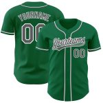 Custom Steel Gray White Kelly Green Authentic Baseball Jersey Custom Kelly Green Steel Gray-White Authentic Baseball Jersey