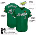 Custom Kelly Green Baseball Jersey, Gray-White Style 7086 - Authentic Athletic Apparel Custom Kelly Green Steel Gray-White - Image 3