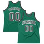 Kelly Green Custom Basketball Jersey - Authentic Throwback Steel Gray-White Custom Kelly Green Steel Gray-White Authentic