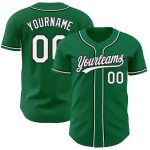 Custom Authentic Baseball Jersey in Kelly Green, White & Black Design Custom Kelly Green White-Black Authentic Baseball Jersey