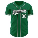 Custom Authentic Baseball Jersey in Kelly Green, White & Black Design Custom Kelly Green White-Black Authentic Baseball Jersey - Image 2