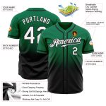 Custom Green White Black Authentic Fade Fashion Baseball Jersey Custom Kelly Green White-Black Authentic Fade Fashion Baseball - Image 2