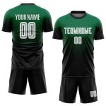Sublimation Fade Fashion Soccer Jersey - Custom Kelly Green White Black Custom Kelly Green White-Black Sublimation Fade Fashion - Image 2