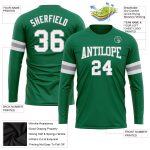 Custom Kelly Green Long Sleeve Performance T-Shirt - Salute To Service by Gary Custom Kelly Green White-Gary Long Sleeve - Image 3