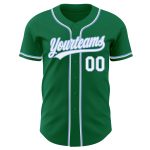 Custom Kelly Green White-Light Blue Authentic Baseball Jersey, Style 4666 - Perfect for Fans and Players Custom Kelly Green - Image 2