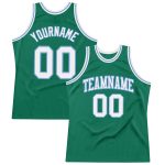 Custom Kelly Green White Light Blue Basketball Jersey - Authentic Throwback Design Custom Kelly Green White-Light Blue Authentic
