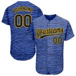 Light Blue Black Gold 3D Pattern Authentic Baseball Jersey Custom Design Custom Light Blue Black-Gold 3D Pattern Design Authentic