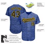 Light Blue Black Gold 3D Pattern Authentic Baseball Jersey Custom Design Custom Light Blue Black-Gold 3D Pattern Design Authentic - Image 3