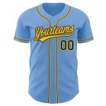 Light Blue Black Gold Baseball Jersey - Custom Authentic Baseball Apparel Custom Light Blue Black-Gold Authentic Baseball - Image 2