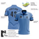 Light Blue Black Performance Golf Polo Shirt - Custom Fit Golf Apparel Custom Light Blue Black Performance Golf Polo Shirt - Image 3