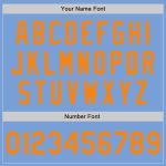 Light Blue Baseball Jersey with Blaze Orange Trim - Custom Authentic Design Custom Light Blue Blaze Orange Authentic Baseball - Image 5