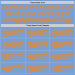 Light Blue Baseball Jersey with Blaze Orange Trim - Custom Authentic Design Custom Light Blue Blaze Orange Authentic Baseball - Image 4